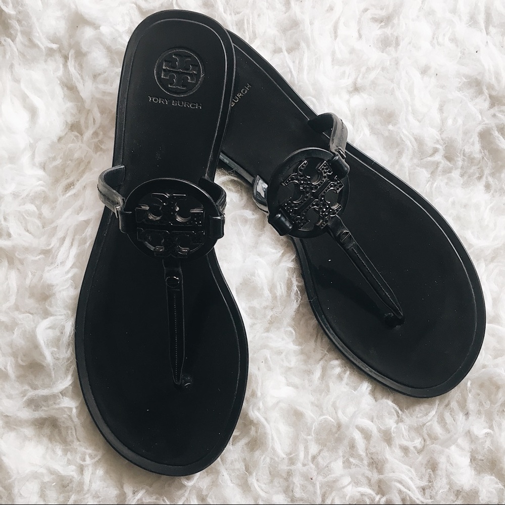Tory Burch Black Slip On Sandals